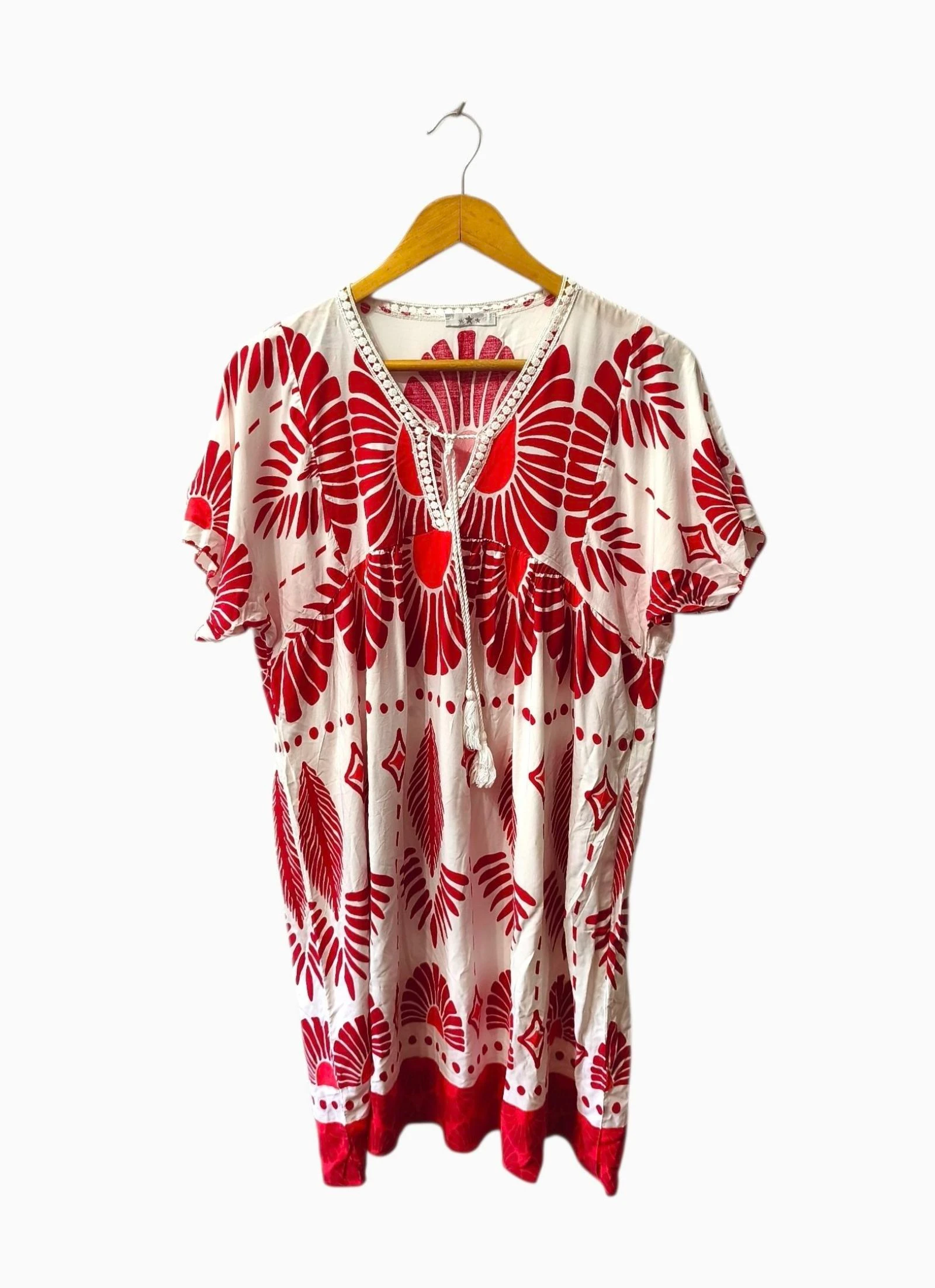 Vestido de verano rojo y blanco mujer Talla XL-XXL